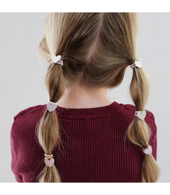 Mimi & Lula Mini Lastik Saç Toka Set (8 Adet) // Heart