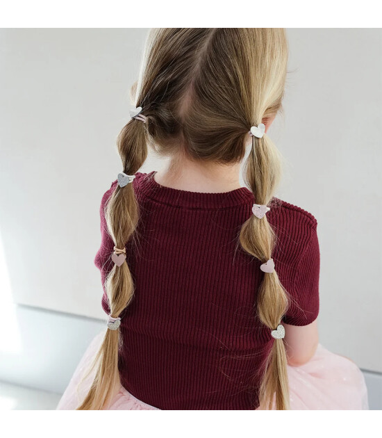 Mimi & Lula Mini Lastik Saç Toka Set (8 Adet) // Heart