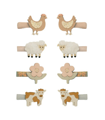 Mimi & Lula Mini Saç Toka Set (8 Adet) // Farm Animal