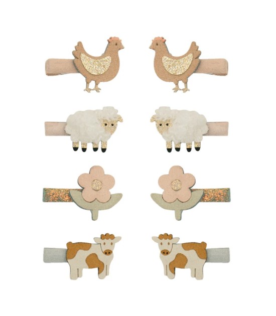 Mimi & Lula Mini Saç Toka Set (8 Adet) // Farm Animal
