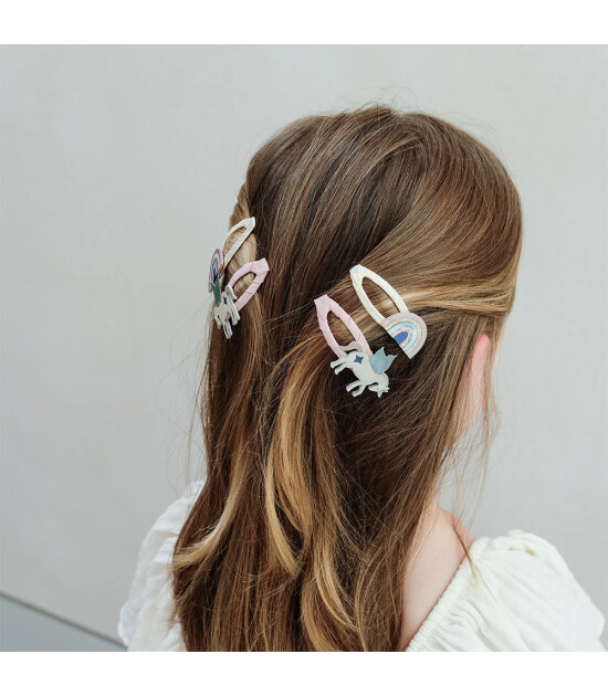 Mimi & Lula Saç Toka Set (4 Adet) // Winged Unicorn & Rainbow