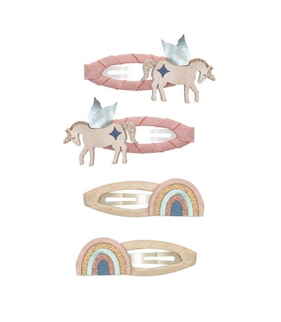Mimi & Lula Saç Toka Set (4 Adet) // Winged Unicorn & Rainbow