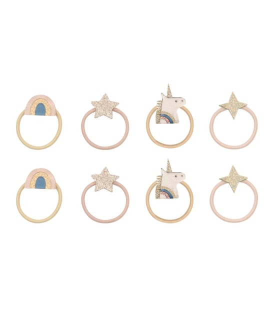 Mimi & Lula Mini Lastik Saç Toka Set (8 Adet) // Celeste Unicorn