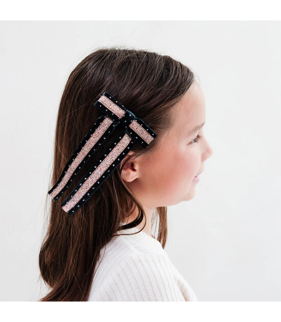 Mimi & Lula Saç Toka Circus Glitter Bow // Green