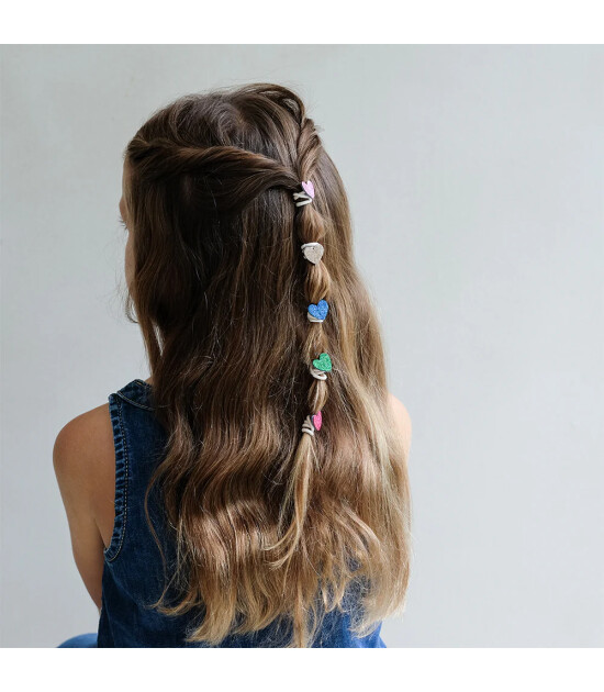 Mimi & Lula Mini Lastik Saç Toka Set (8 Adet) // Jazzy Heart
