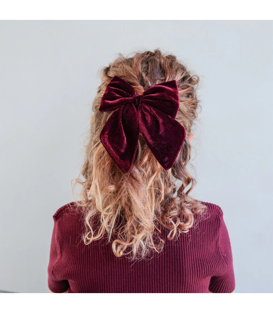 Mimi & Lula Saç Toka Set (2 Adet) // Tartan Agnes Bow - Red