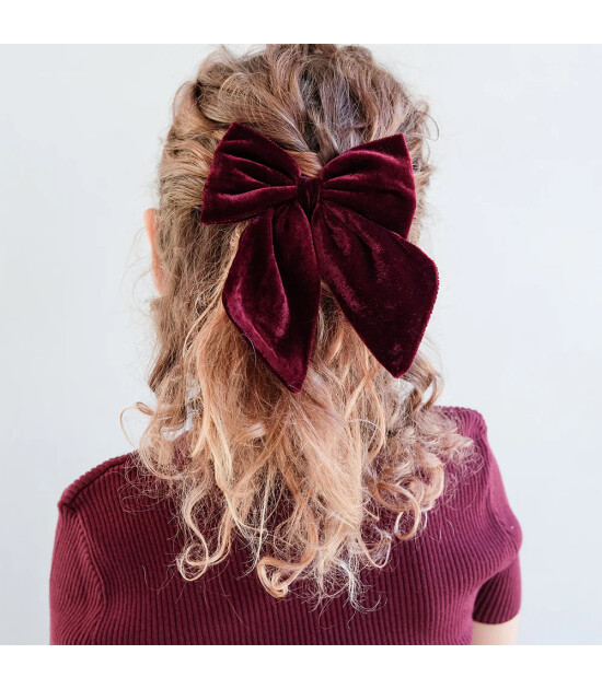 Mimi & Lula Saç Toka Set (2 Adet) // Tartan Agnes Bow - Red