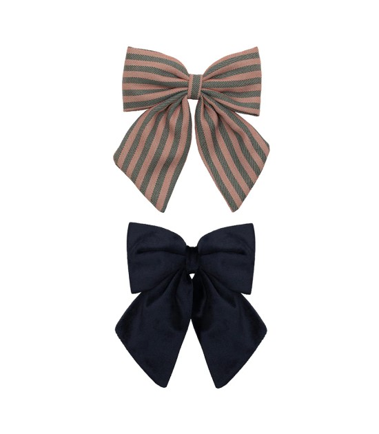 Mimi & Lula Saç Toka Set (2 Adet) // Stripe Agnes Bow