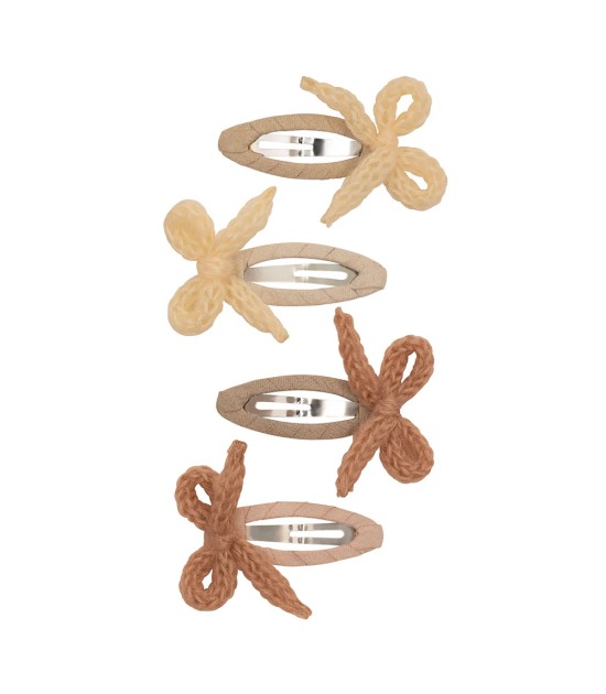 Mimi & Lula Saç Toka Set (4 Adet) // Granny Knitted Bow