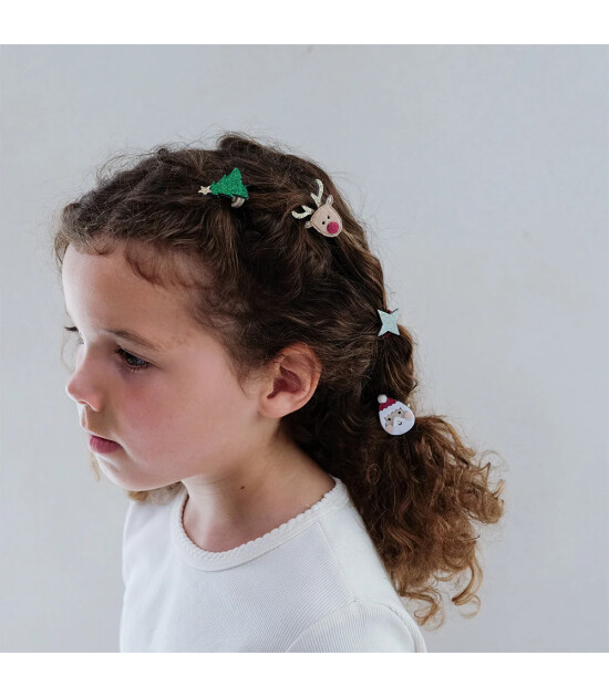 Mimi & Lula Lastik Saç Toka Set (6 Adet) // Santa & Rudolph