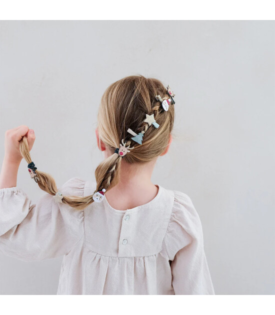 Mimi & Lula Lastik Saç Toka Set (6 Adet) // Santa & Rudolph