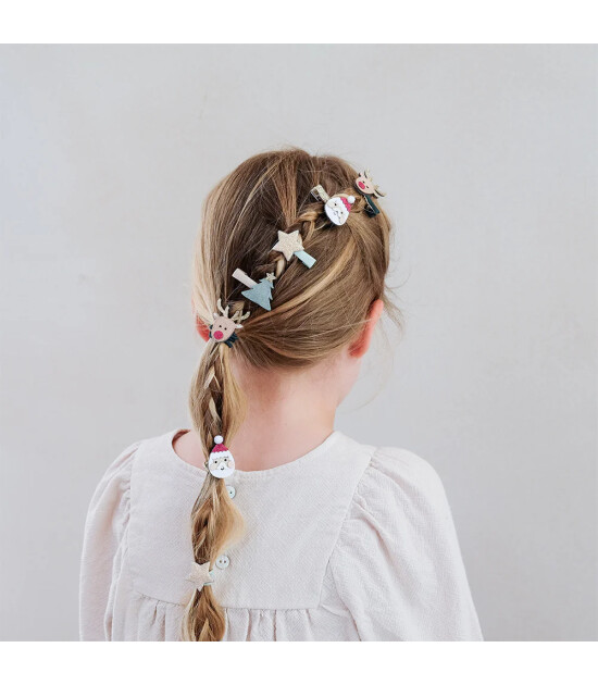 Mimi & Lula Lastik Saç Toka Set (6 Adet) // Santa & Rudolph