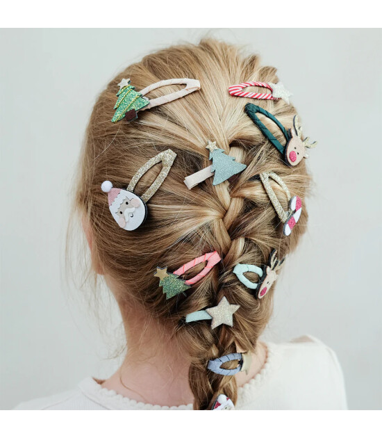 Mimi & Lula Saç Toka Set (4 Adet) // Santa & Christmas Tree