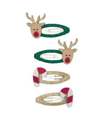 Mimi & Lula Sa&ccedil; Toka Set (4 Adet) // Rudolph - Candy Cane