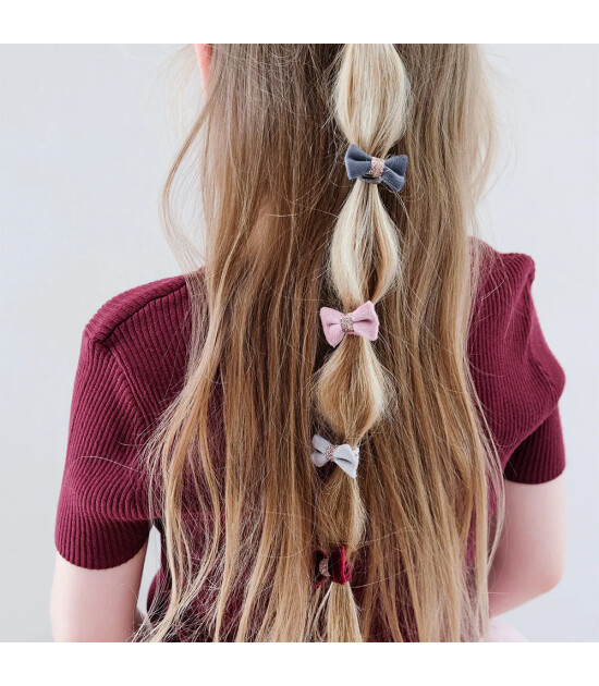 Mimi & Lula Mini Lastik Saç Toka Set (8 Adet) // Christmas Velvet