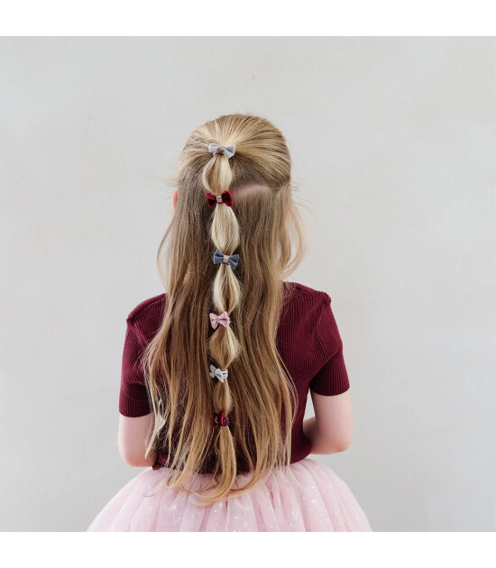 Mimi & Lula Mini Lastik Saç Toka Set (8 Adet) // Christmas Velvet