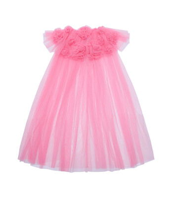 Mimi & Lula Çocuk Pelerin // Pink Ruffle Flower