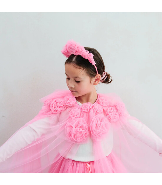 Mimi & Lula Çocuk Pelerin // Pink Ruffle Flower