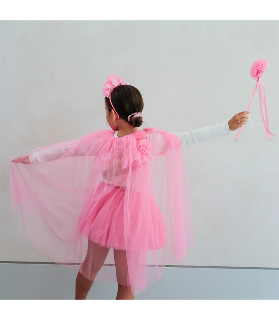 Mimi & Lula Çocuk Pelerin // Pink Ruffle Flower