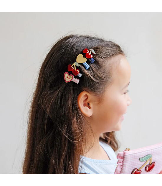 Mimi & Lula Sa&ccedil; Toka Set (8 Adet) // Red Cherries Mini