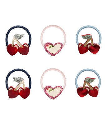 Mimi & Lula Lastik Toka Set (6 Adet) // Red Cherries Mini