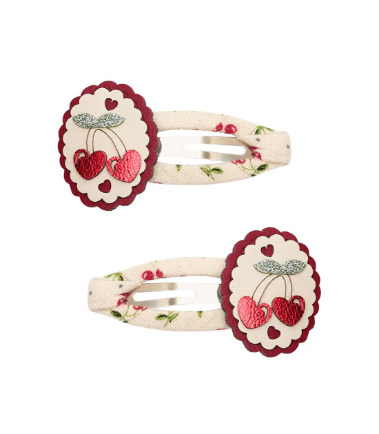 Mimi & Lula Sa&ccedil; Toka Set (2 Adet) // Scallop Framed Cherries