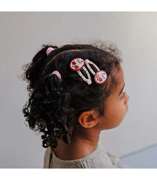 Mimi & Lula Sa&ccedil; Toka Set (2 Adet) // Scallop Framed Cherries