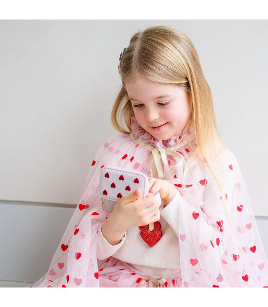 Mimi & Lula Heart Print Pelerin
