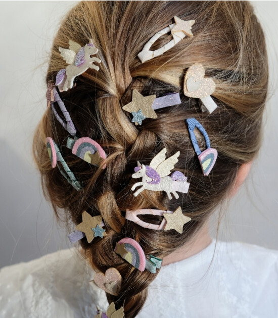 Mimi & Lula Lastik Saç Toka Set (8 Adet) // Flying Unicorn