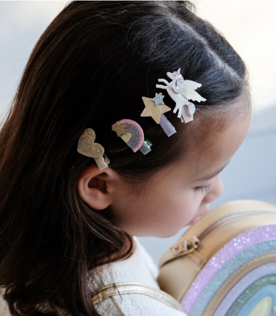 Mimi & Lula Mini Saç Toka Set (8 Adet) // Flying Unicorn