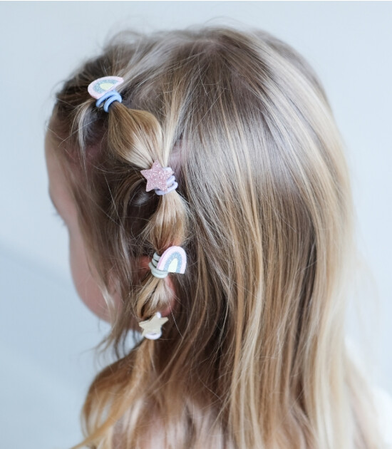 Mimi & Lula Mini Lastik Saç Toka Set (8 Adet) // Rainbow - Star