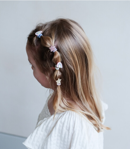 Mimi & Lula Mini Lastik Saç Toka Set (8 Adet) // Rainbow - Star