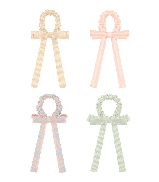 Mimi & Lula Lastik Saç Toka Set (4 Adet) // Summer Stripes Bow