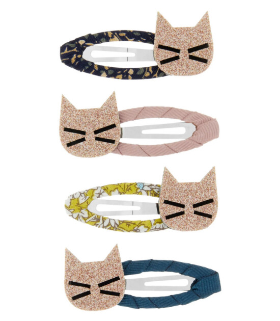 Mimi & Lula Saç Toka Set (4 Adet) // Glitter Kitty Cat