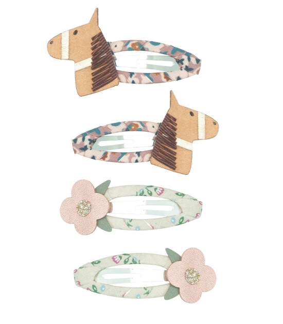Mimi & Lula Saç Toka Set (4 Adet) // Horse & Flower