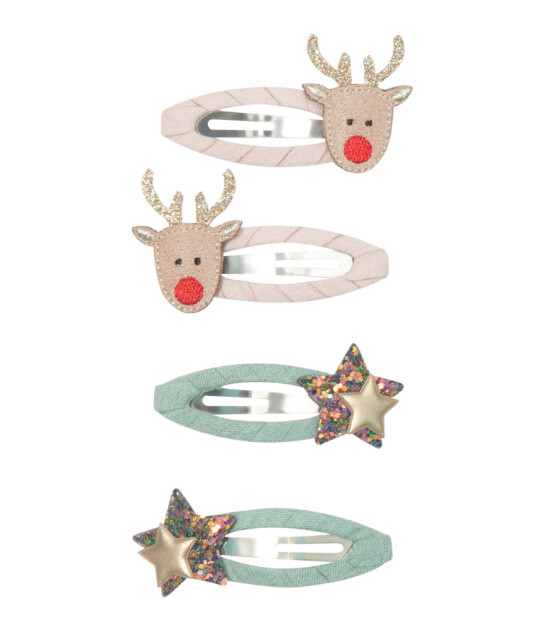 Mimi & Lula Saç Toka Set (4 Adet) // Santa Reindeer