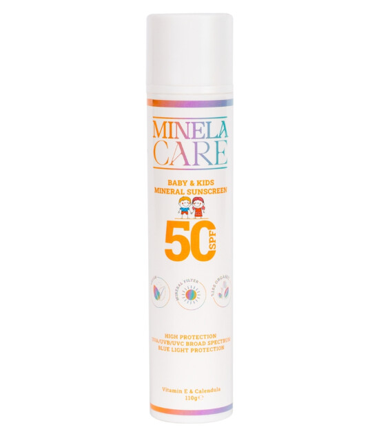 Minela Care 100% Organik Mineral Filtreli Bebek ve Çocuk Güneş Kremi (50 SPF)