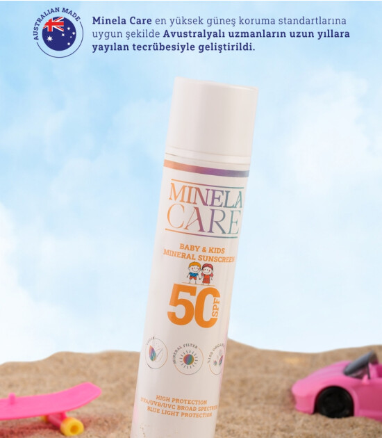 Minela Care 100% Organik Mineral Filtreli Bebek ve Çocuk Güneş Kremi (50 SPF)