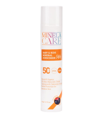 Minela Care 100% Organik Mineral Filtreli Bebek ve &Ccedil;ocuk G&uuml;neş Kremi (50 SPF)