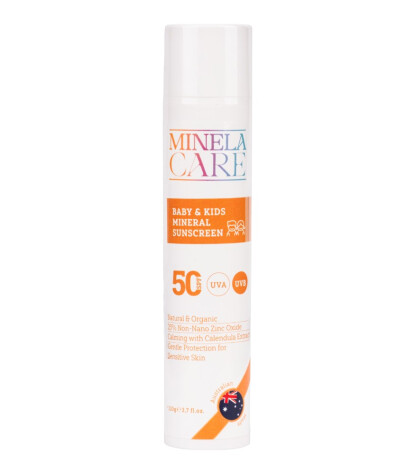 Minela Care 100% Organik Mineral Filtreli Bebek ve Çocuk Güneş Kremi (50 SPF)