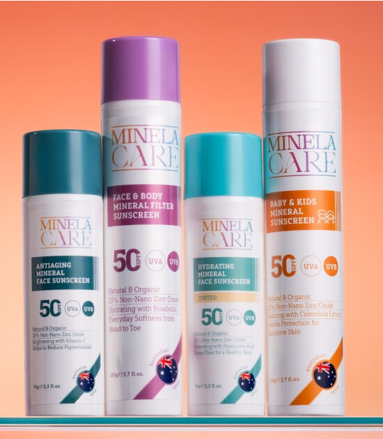 Minela Care 100% Organik Mineral Filtreli Bebek ve &Ccedil;ocuk G&uuml;neş Kremi (50 SPF)