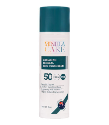 Minela Care 100% Organik Mineral Filtreli Leke ve Yaşlanma Karşıtı Y&uuml;z G&uuml;neş Kremi (50 SPF)