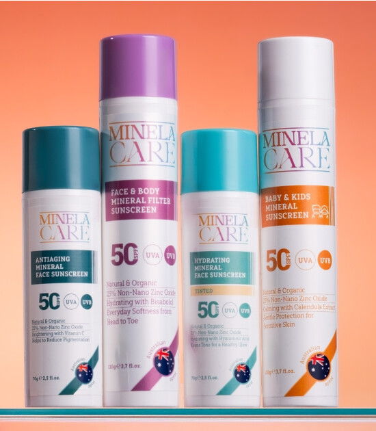 Minela Care 100% Organik Mineral Filtreli Leke ve Yaşlanma Karşıtı Y&uuml;z G&uuml;neş Kremi (50 SPF)