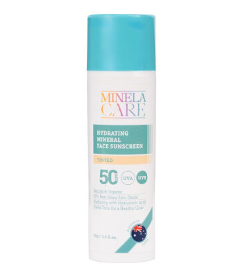 Minela Care 100% Organik Mineral Filtreli Nemlendirici Renkli Y&uuml;z G&uuml;neş Kremi (50 SPF)