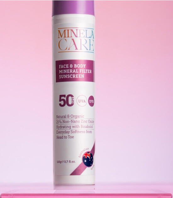 Minela Care 100% Organik Mineral Filtreli Y&uuml;z ve V&uuml;cut G&uuml;neş Kremi (50 SPF)