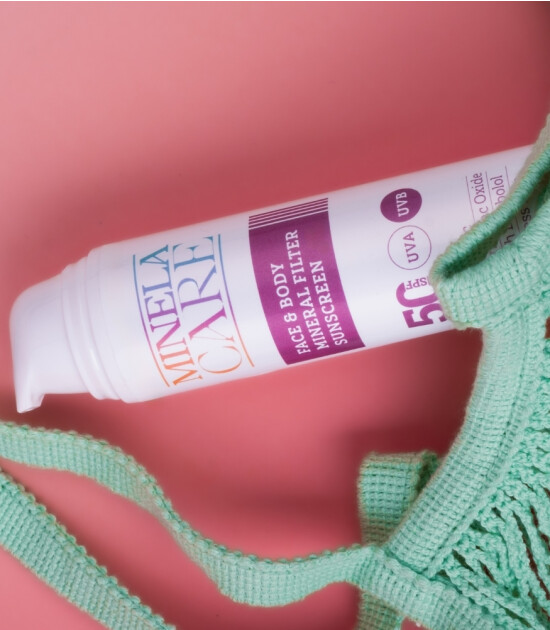 Minela Care 100% Organik Mineral Filtreli Y&uuml;z ve V&uuml;cut G&uuml;neş Kremi (50 SPF)