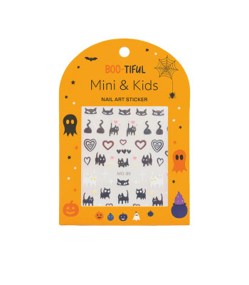 Mini & Kids Nail Sticker Halloween // Black Cat