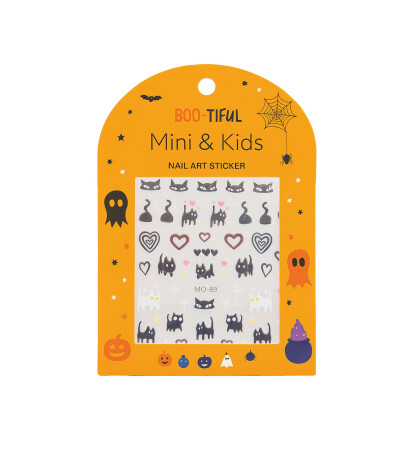 Mini & Kids Nail Sticker Halloween // Black Cat