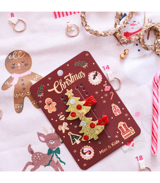 Mini & Kids Sa&ccedil; Tokası Christmas // Gold Tree