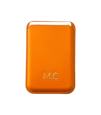 Mini & Kids MagSafe Deri Kartlık // Turuncu